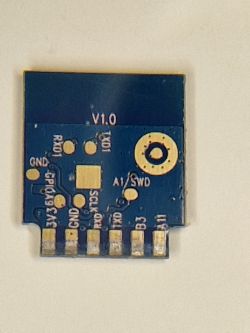 Back of an unsoldered module with pin labels.