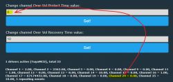 Screenshot of channel settings and logs in the TuyaMCU panel.