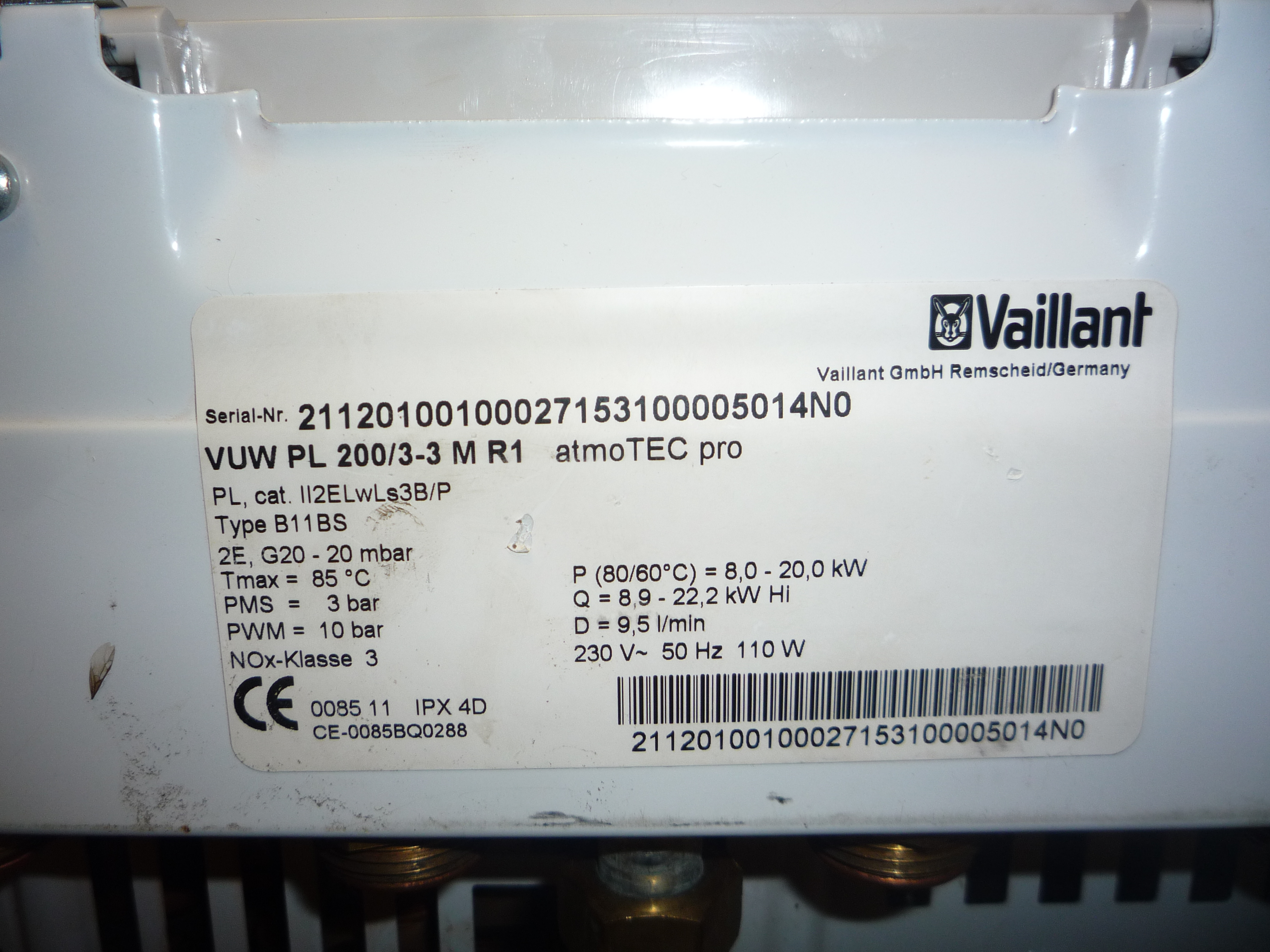 Vaillant B11BS - Identyfikacja niepodłączonych przewodów i rok ...