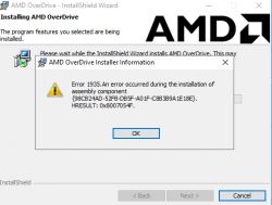 Błąd podczas instalacji AMD OverDrive Utility