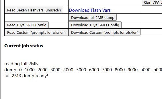 Screenshot of a tool interface for reading and downloading 2MB flash memory