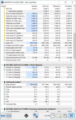 Informacje diagnostyczne systemu z programu HWiNFO dla laptopa Dell Inspiron 5559.
