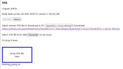 OTA interface with file selection and ESP32 version information