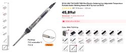 Miniaturowa lutownica T12 z przezroczystą obudową i grotem T12-K