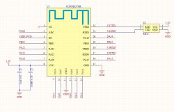 Electrical Schematic of Connector U1 Connections Electrical schematic of a connector and electronic components