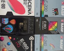 Szukam skanów naklejek VHS Akai, BASF E-180, Samsung i Panasonic Super SP?
