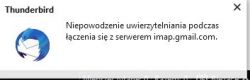 Konfiguracja Gmail w Thunderbird - błąd autoryzacji OAuth2