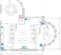Rozmieszczenie głosników 5.1 - Nietypowy układ funkcjonalny pomieszczenia-2 sofy