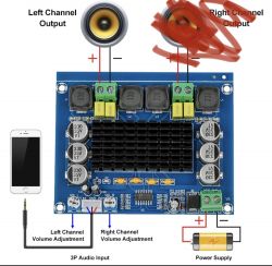 Podłączenie wzmacniacza z AliExpress: Wykorzystanie sygnału z lewego głośnika do 3p