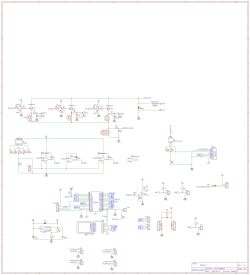 Schemat elektroniczny z trzema kanałami MOSFET, wzmacniaczami OPA2188, INA226 i ESP32