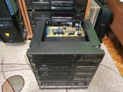 Schneider hi-fi module with a custom PCB board mounted on top of the unit