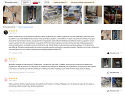 Zrzut ekranu z opiniami AliExpress o mini zgrzewarce punktowej, z miniaturami zdjęć produktu