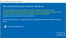 Komunikat błędu aktywacji systemu Windows.