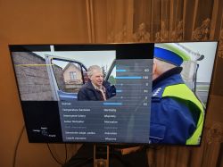 Ekran telewizora z problemem wyświetlania menu OSD.