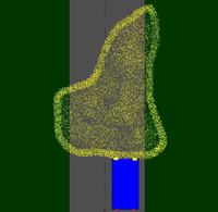 Strumienie światła mijania w samochodach i motorach.