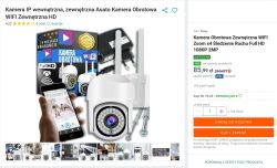 Asato Outdoor Rotating IP Camera on Auction Product image of an Asato outdoor rotating IP camera on an e-commerce platform.