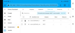 Screenshot of the Home Assistant interface showing a list of MQTT entities.