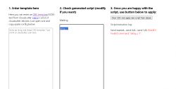 User interface with a script editor showing a command error.