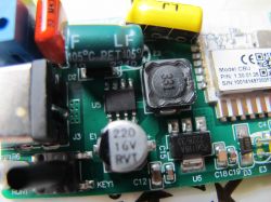 Tuya SPI LED Controller with Visible Components Close-up of a printed circuit board with electronic components of a Tuya SPI LED controller.