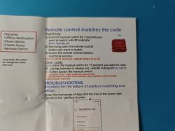 Instruction for pairing remote control with device.