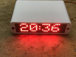 LED Clock in 3D Printed Case DIY device with an LED display showing the time.