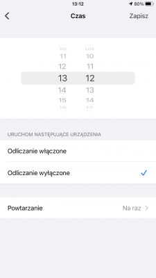 Time Settings in LED Panel Control App Smartphone app interface for controlling LED panel
