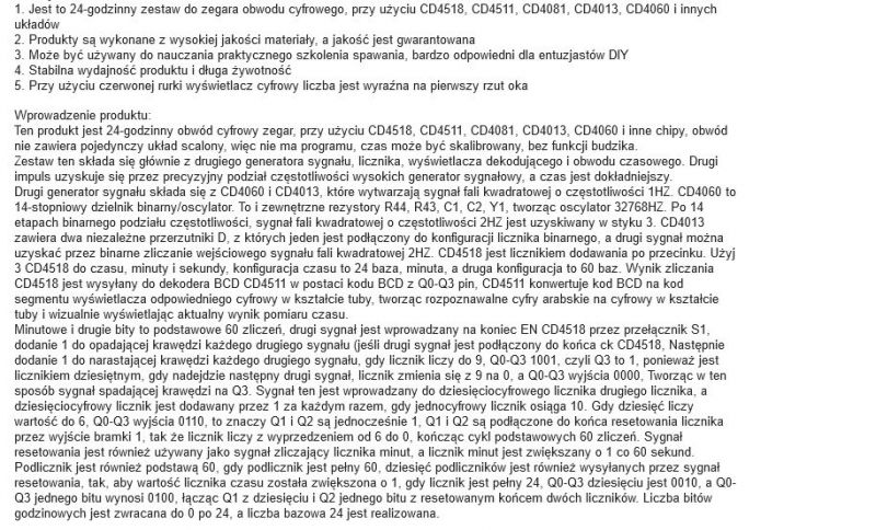 6-bitowy zegarek dla początkującego do lekcji lutowania Ciekawy zestaw z Chin.