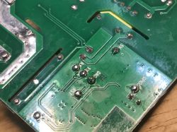 Bottom side of ATLO-S1IP5-TUYA WiFi socket PCB showing programming pads labeled GND, 5V, RST, RX, TX, and GPIO0.