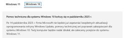 Informacja o zakończeniu wsparcia dla Windows 10 w październiku 2025 r.