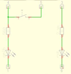 Diagram obwodu przycisku z wykorzystaniem diod LED