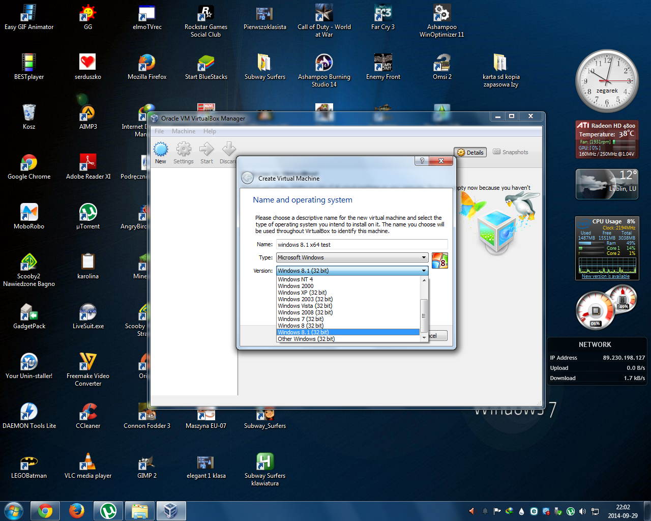 windows 7 64 bit virtualbox