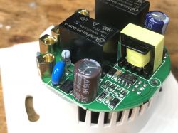 Internal Electronics of Appio 9620 Interior of the Appio 9620 curtain controller showing electronic components.
