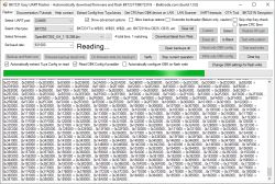 Screenshot of BK7231 Easy UART Flasher showing a memory read log.