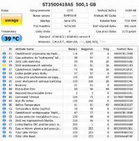 Seagate ST3500418AS zawiesza system, nie działa SMART, format kończy się błędem