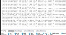 Screenshot of an interface displaying system logs with various network status and configuration information.