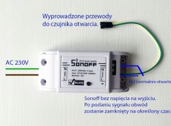 Jak podłączyć moduł Sonoff WiFi do bramy Avidsen ever 212?