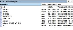 Screenshot eines Ordners mit mehreren Amiga Kickstart-ROM-Dateien