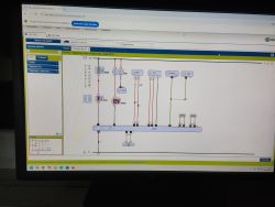 Computer monitor showing a CAN bus and diagnostics wiring diagram for an Audi A6 in a web browser.