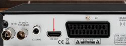 Wyjście HDMI na tylnym panelu dekodera