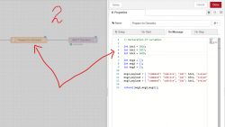 Screenshot of Node-RED editor showing a flow with a function Prepare for Domoticz.