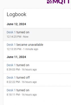 Desk 1 activity log from June 2024.