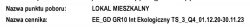 Invoice fragment with details about the collection point and pricing.