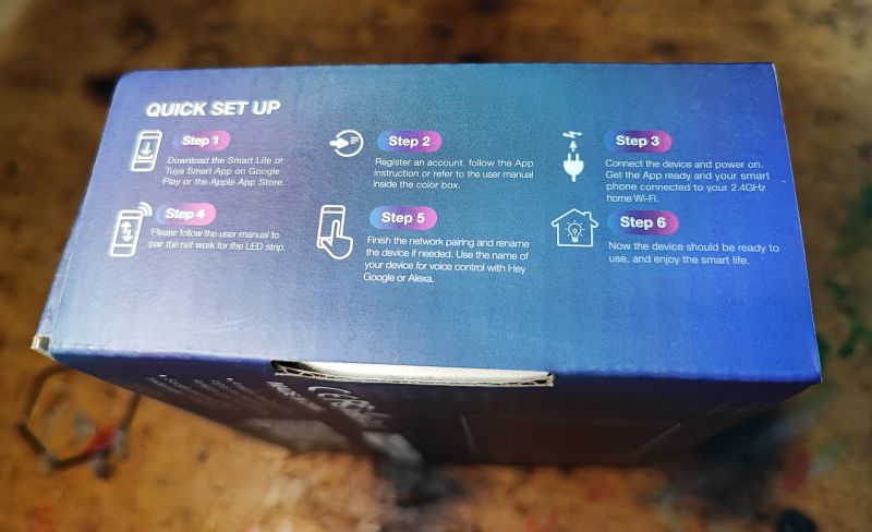 Quick Setup Guide for LED Strip Set Quick setup guide for LED strip set.