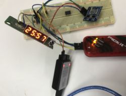Simple clock on PIC12F683 - three pins, two I2C buses - DS1307 + FD650