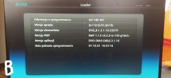 Zrzut ekranu dekodera ADB-2840 z informacjami o oprogramowaniu.