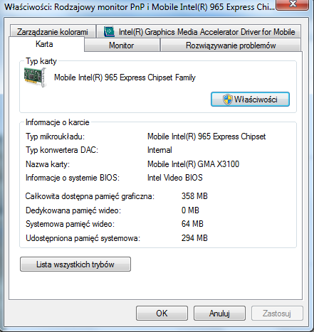 mobile intel 965 express chipset family opengl