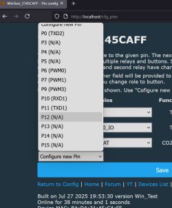 Screenshot showing the module configuration page with unassigned pins hidden and channel descriptions added for each available channel.