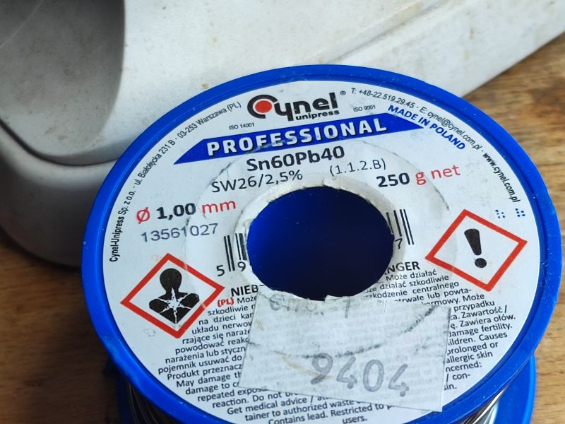 Szpula cyny Cynel Unipress Sn60Pb40 o średnicy 1 mm