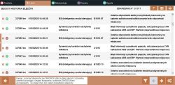 Lista błędów z ECU wyświetlona na ekranie diagnostycznym.
