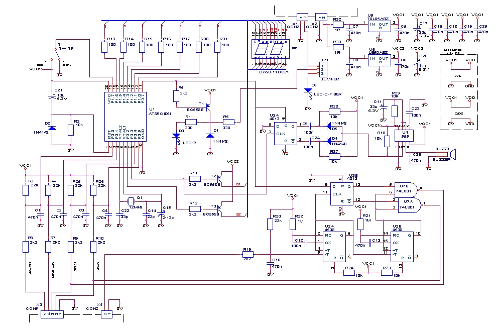 Schemat timera na AT89S51/52 z LCD i buzzerem - gdzie znaleźć?